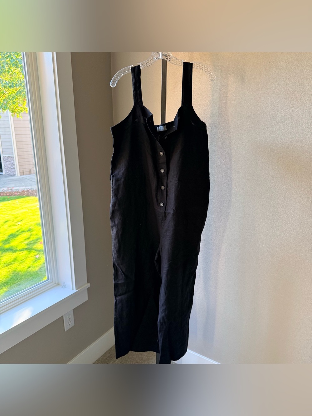 NWOT Everlane lightweight black linen jumper size 12 women’s